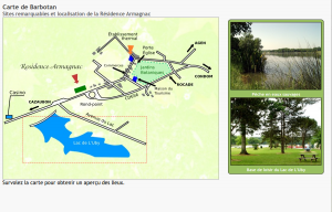 Carte vectorielle entièrement dessinée par nos soins, avec module d'images selon la zone survolée.