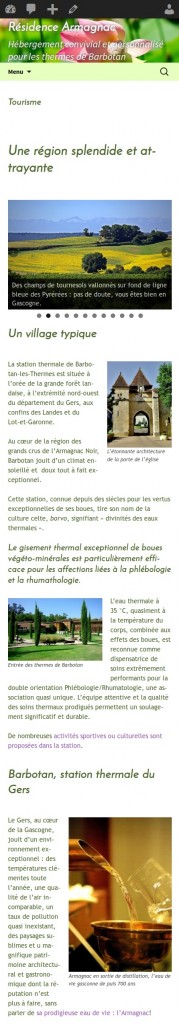 Vue adaptative sur un téléphone portable