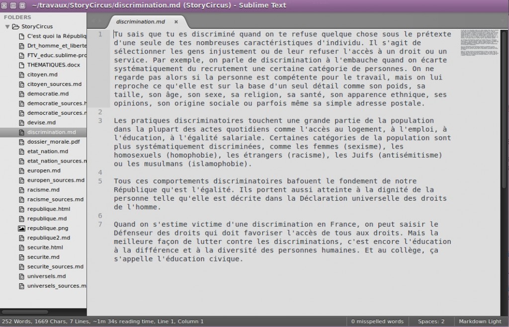 Sublime Text, l'outil parfait pour l'écriture chronométrée!