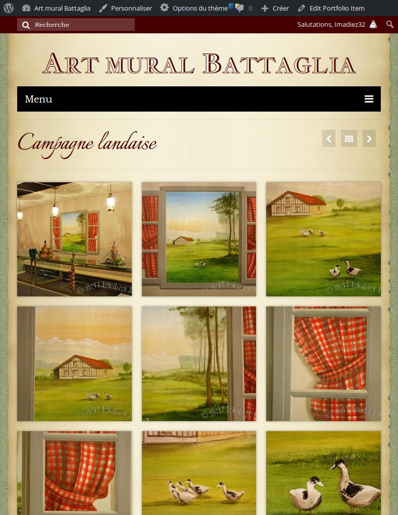 Capture de la version mobile du site Art mural battaglia